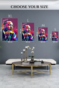 EMESA metal wall art size comparison guide for Geometric Visionary Portrait