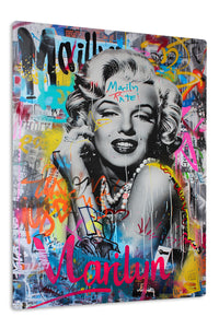 Graffiti Glamour Portrait premium metal wall art – front view