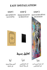 Magnetic mounting installation guide for Graffiti Glamour Portrait metal wall art