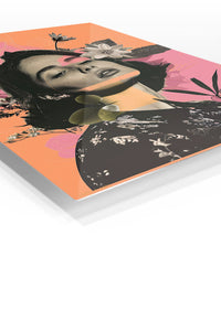 Botanical Dreamer Portrait premium metal wall art – angled view