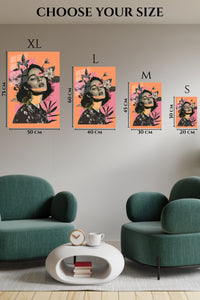 EMESA metal wall art size comparison guide for Botanical Dreamer Portrait