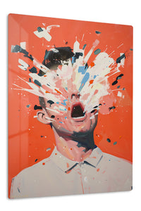 Explosive Expression Portrait premium metal wall art – front view