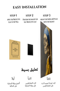 Magnetic mounting installation guide for Pearl Skull Classic Portrait metal wall art