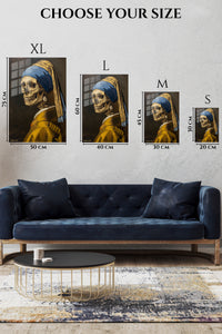 EMESA metal wall art size comparison guide for Pearl Skull Classic Portrait
