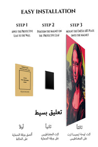 Magnetic mounting installation guide for Headphones Classic Pop Portrait metal wall art