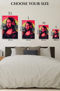EMESA metal wall art size comparison guide for Headphones Classic Pop Portrait