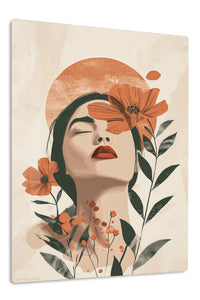 Terracotta Floral Dreamer premium metal wall art