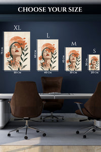 Terracotta Floral Dreamer premium metal wall art