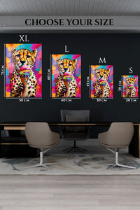 Pop Art Cheetah Ice Cream premium metal wall art