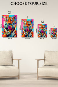 Color Splash Tiger Ice Cream premium metal wall art