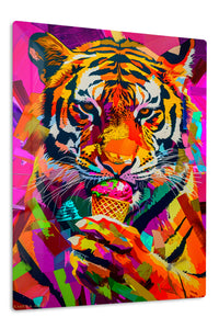 Graffiti Tiger Ice Cream premium metal wall art