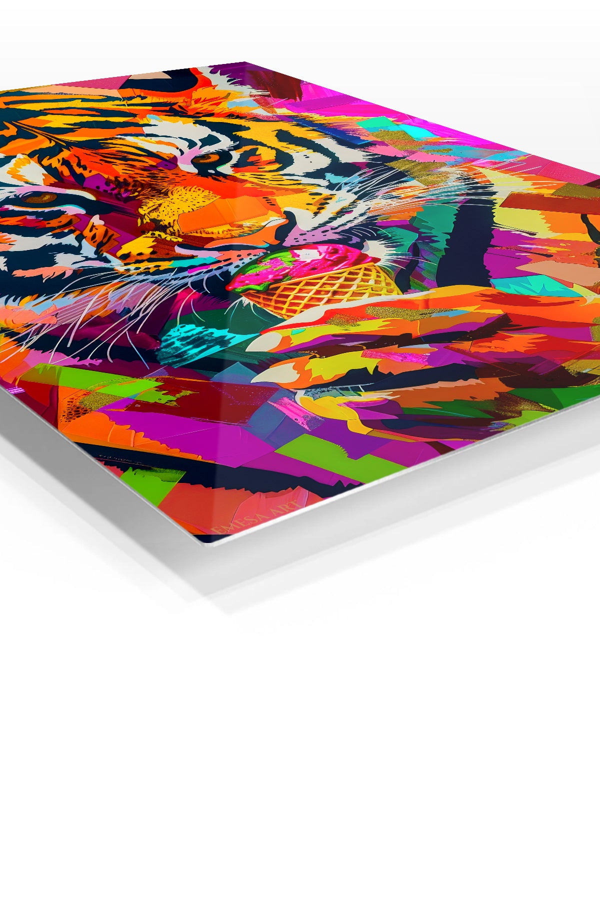 Graffiti Tiger Ice Cream premium metal wall art