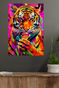 Graffiti Tiger Ice Cream premium metal wall art