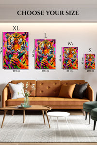 Graffiti Tiger Ice Cream premium metal wall art