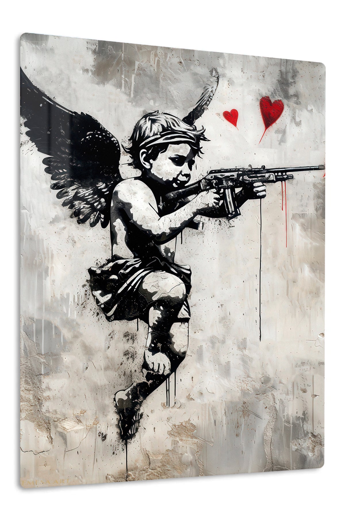 Rebel Cupid Street Art premium metal wall art