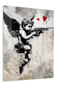 Rebel Cupid Street Art premium metal wall art