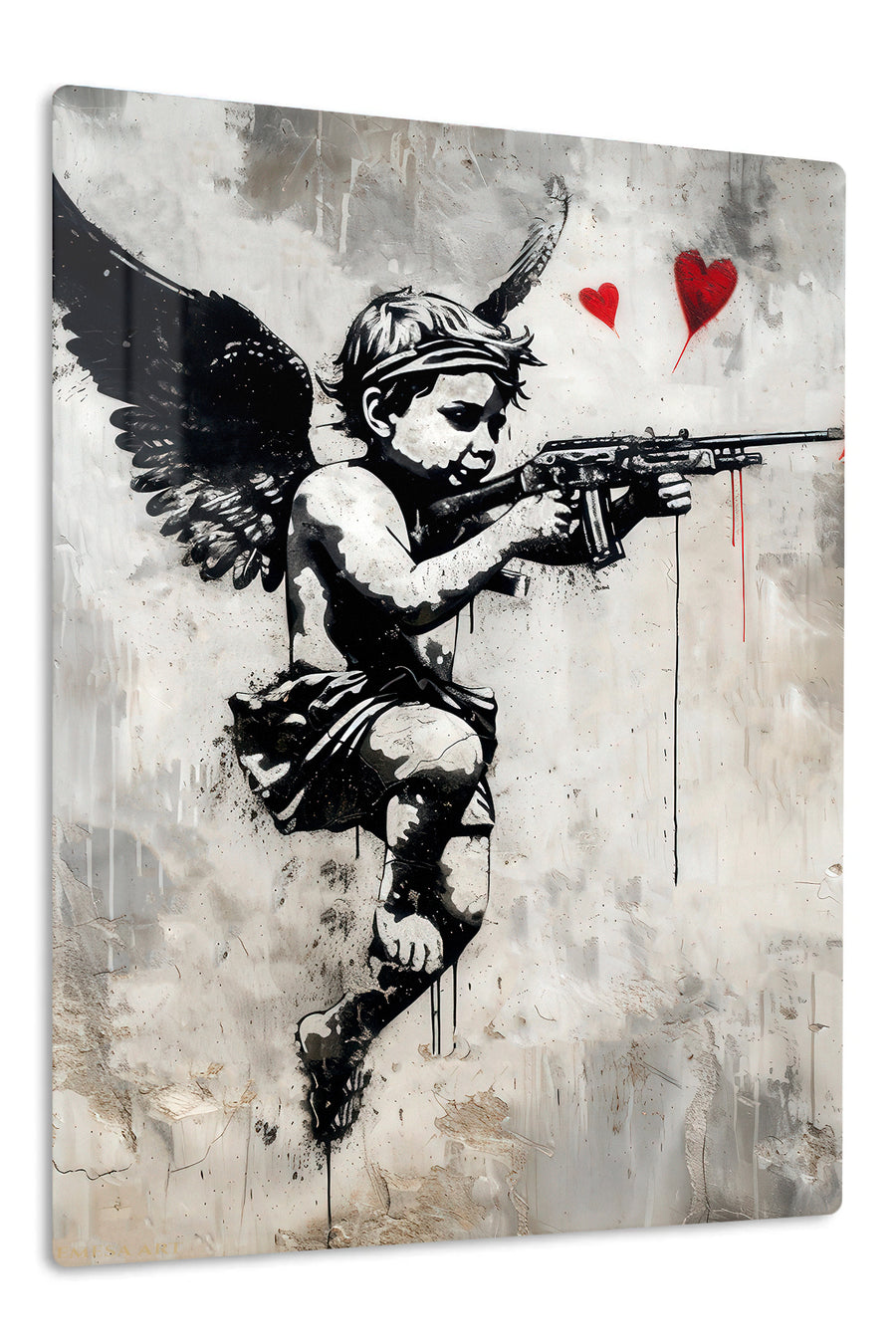 Rebel Cupid Street Art premium metal wall art