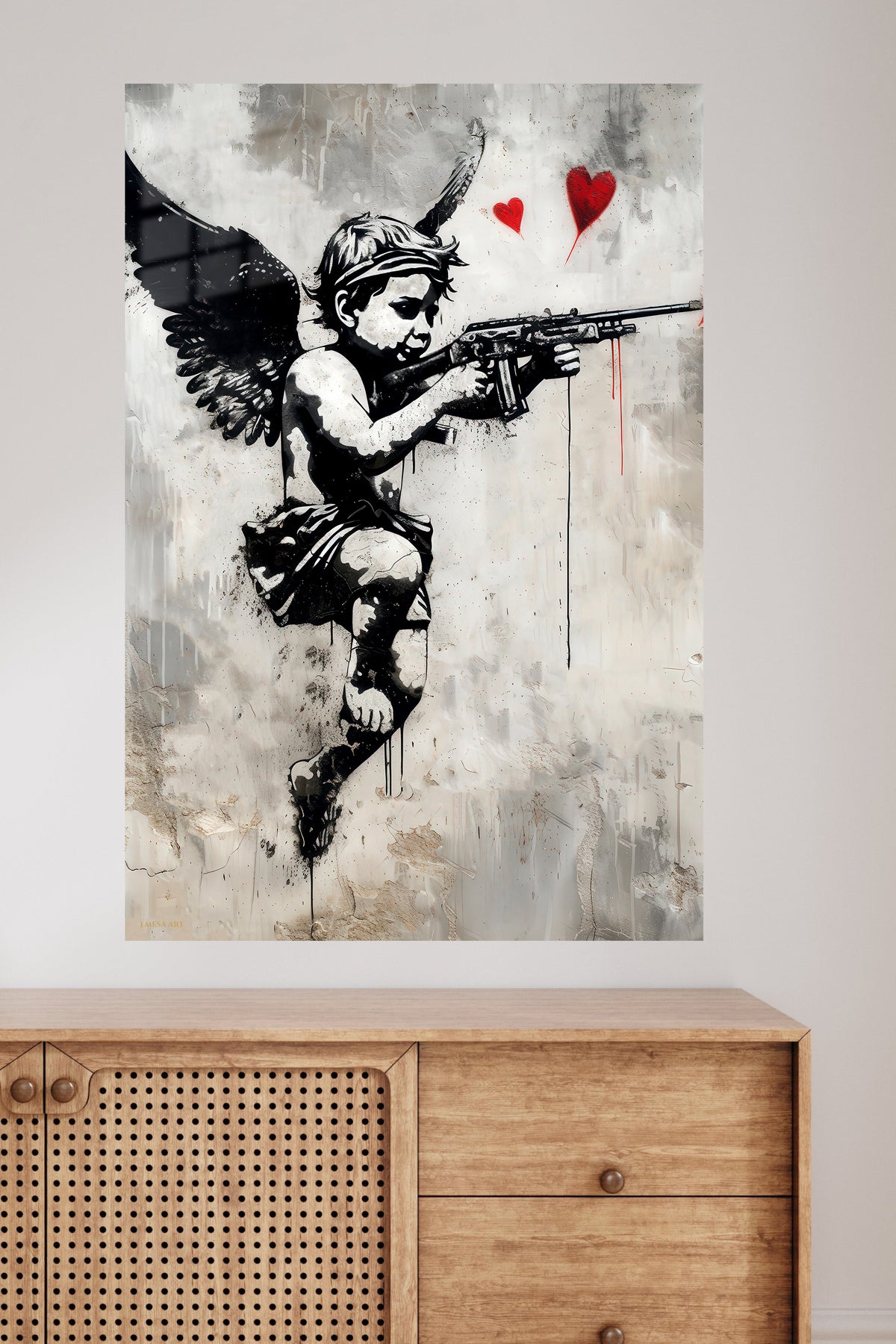 Rebel Cupid Street Art premium metal wall art