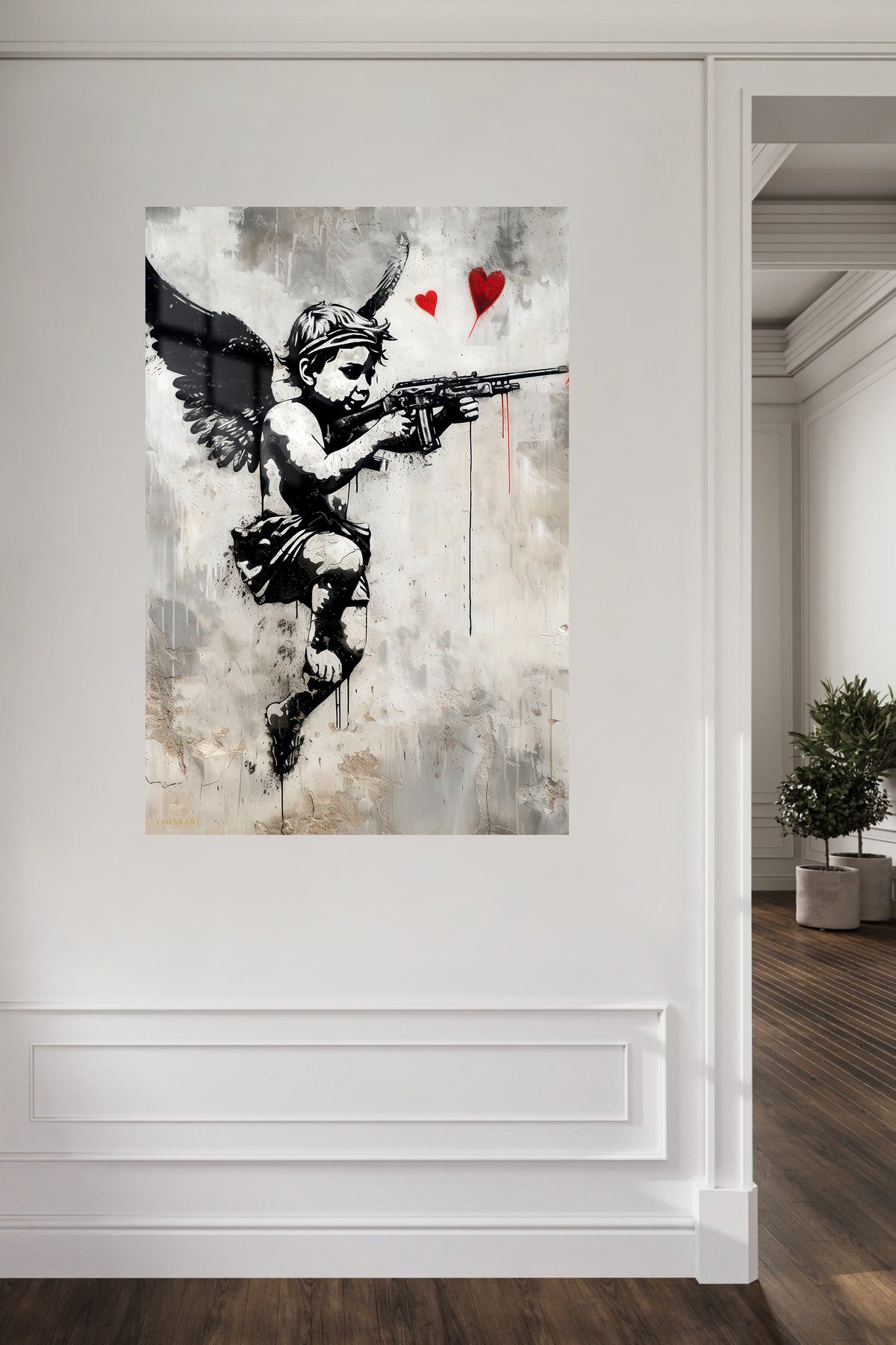 Rebel Cupid Street Art premium metal wall art