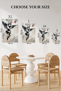 Rebel Cupid Street Art premium metal wall art