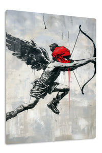 Winged Archer Street Art premium metal wall art