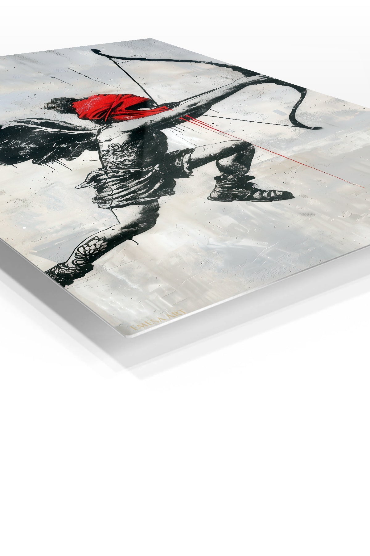 Winged Archer Street Art premium metal wall art