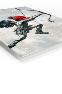 Winged Archer Street Art premium metal wall art