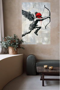 Winged Archer Street Art premium metal wall art