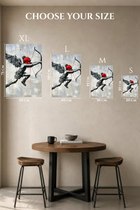 Winged Archer Street Art premium metal wall art