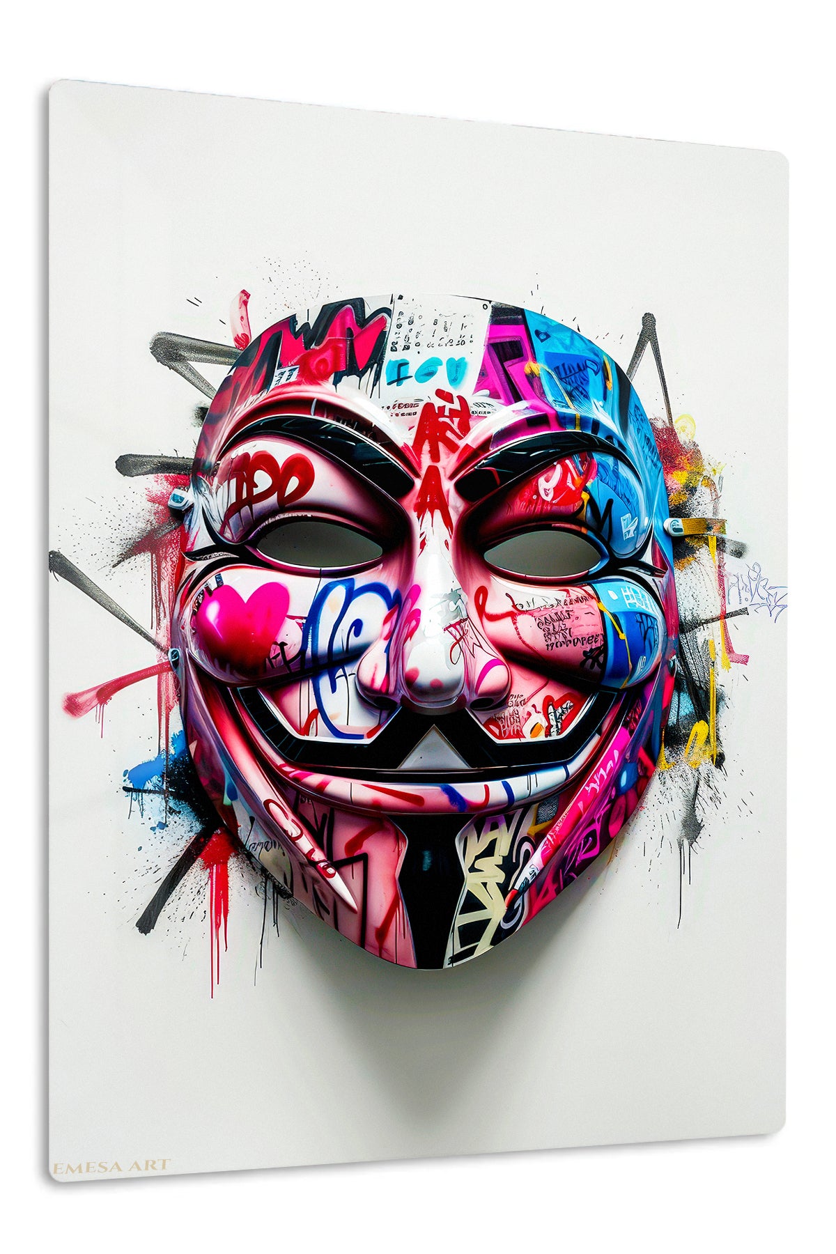 Graffiti Anonymous Mask premium metal wall art