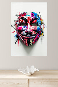 Graffiti Anonymous Mask premium metal wall art