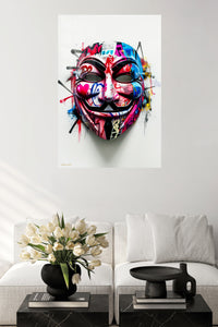 Graffiti Anonymous Mask premium metal wall art