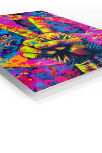 Colorful Peace Sign Graffiti premium metal wall art