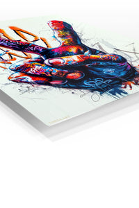 Graffiti Rock Hand Gesture premium metal wall art