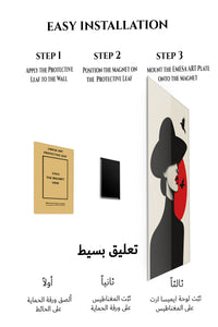 Magnetic mounting installation guide for Red Sun Fashion Silhouette metal wall art
