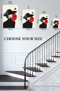 EMESA metal wall art size comparison guide for Red Sun Fashion Silhouette