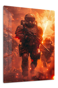 Emberstorm Tactical Advance premium metal wall art – front view