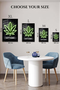 EMESA metal wall art size comparison guide for Happy Gaming Neon Emblem