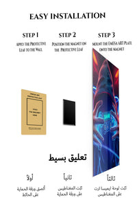 Magnetic mounting installation guide for Neon Hooded Gamer metal wall art