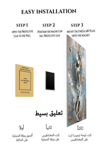 Magnetic mounting installation guide for Golfer in Mid-Swing Abstract Portrait metal wall art