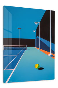 Midnight Tennis Court premium metal wall art – front view