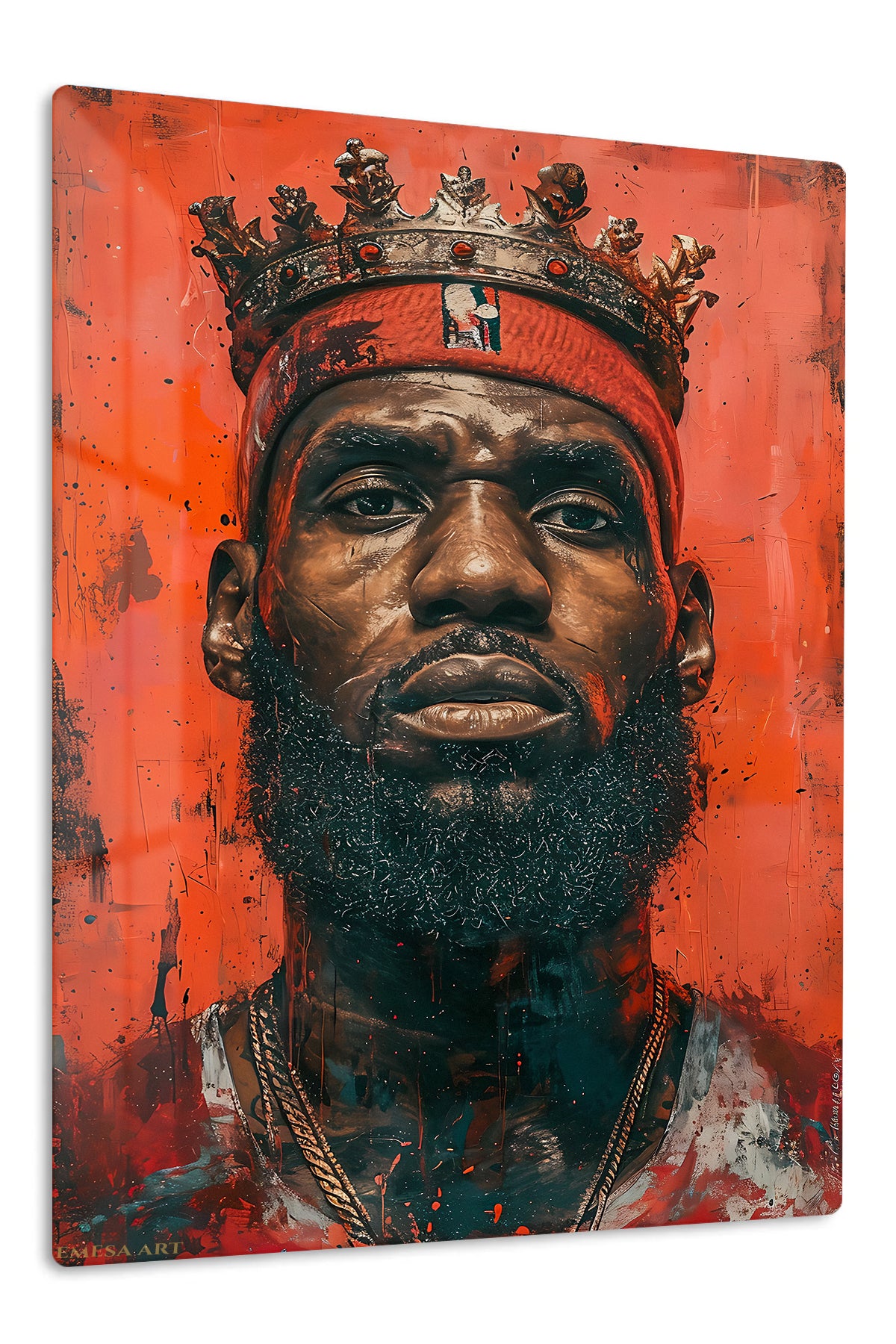 Crowned Champion Portrait premium metal wall art – front view