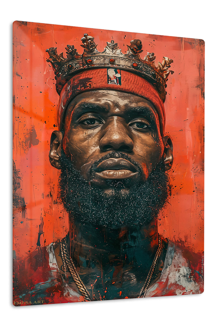 Crowned Champion Portrait premium metal wall art – front view