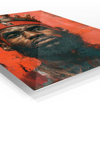 Crowned Champion Portrait premium metal wall art – angled view