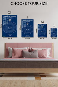 EMESA metal wall art size comparison guide for Basketball Arena Seating Blueprint