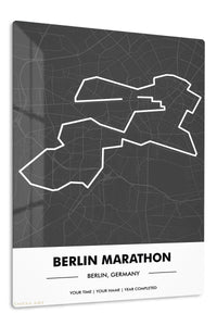 Berlin Marathon Route Map premium metal wall art – front view