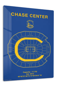 Chase Center Basketball Arena Diagram premium metal wall art – front view