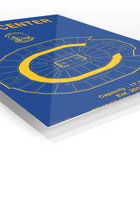 Chase Center Basketball Arena Diagram premium metal wall art – angled view