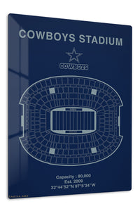 Football Stadium Seating Map with Star Emblem premium metal wall art – front view