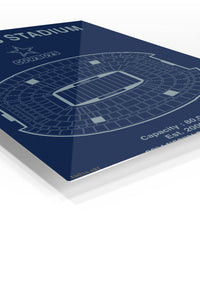 Football Stadium Seating Map with Star Emblem premium metal wall art – angled view